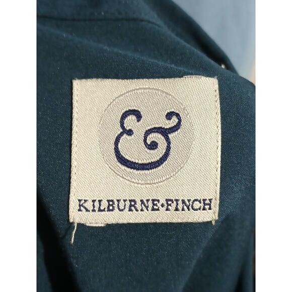 Kilburne & Finch Size 19 34/35 Long Sleeve Teal Button Up Dress Shirt - Picture 7 of 9